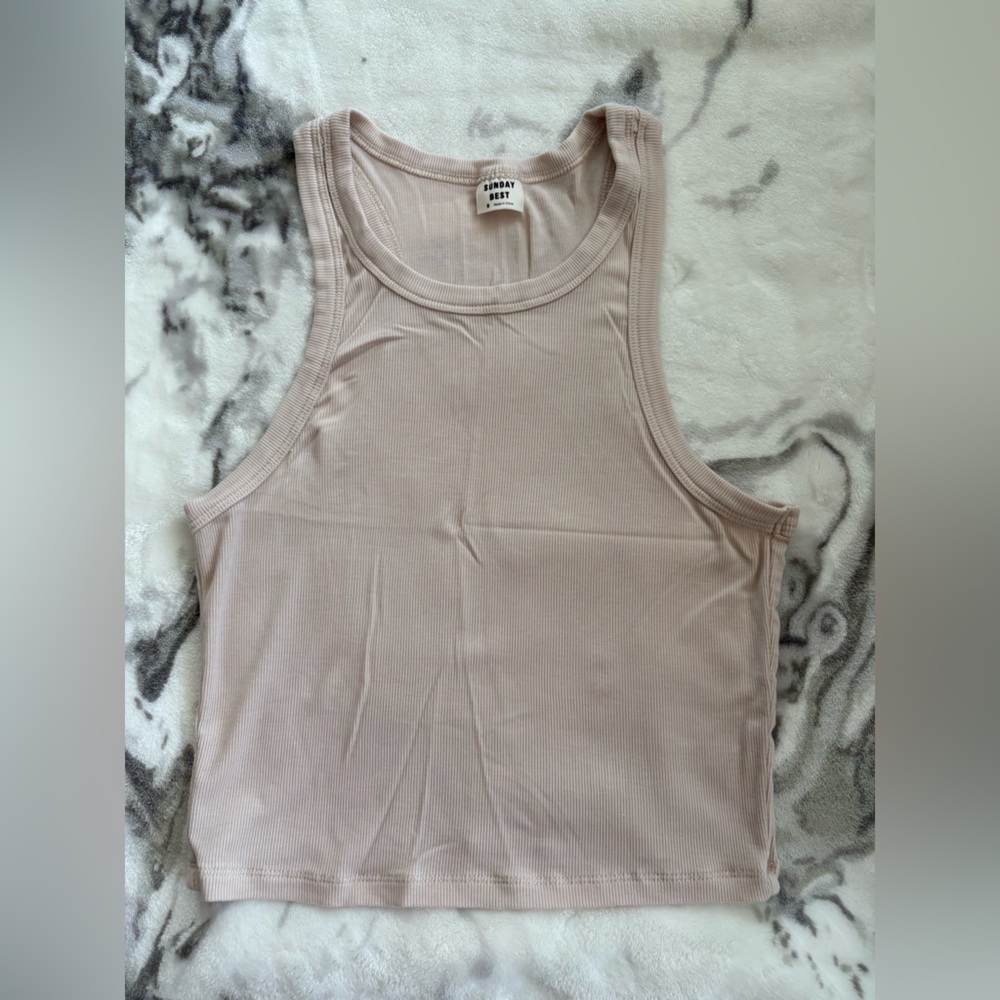 Sunday Best Ribbed Tank Top - Light Pink